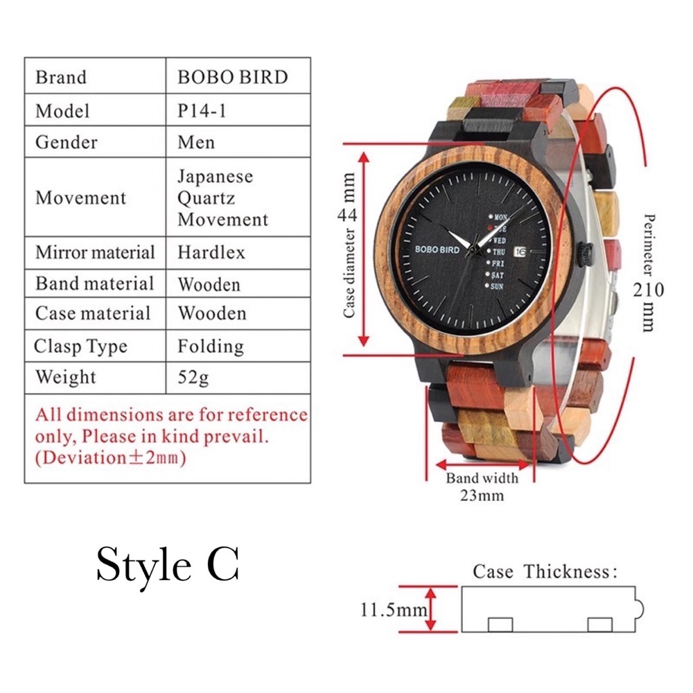 Luxury Multi Tone Colorful Wood Quartz Watch - Picture 16 of 16